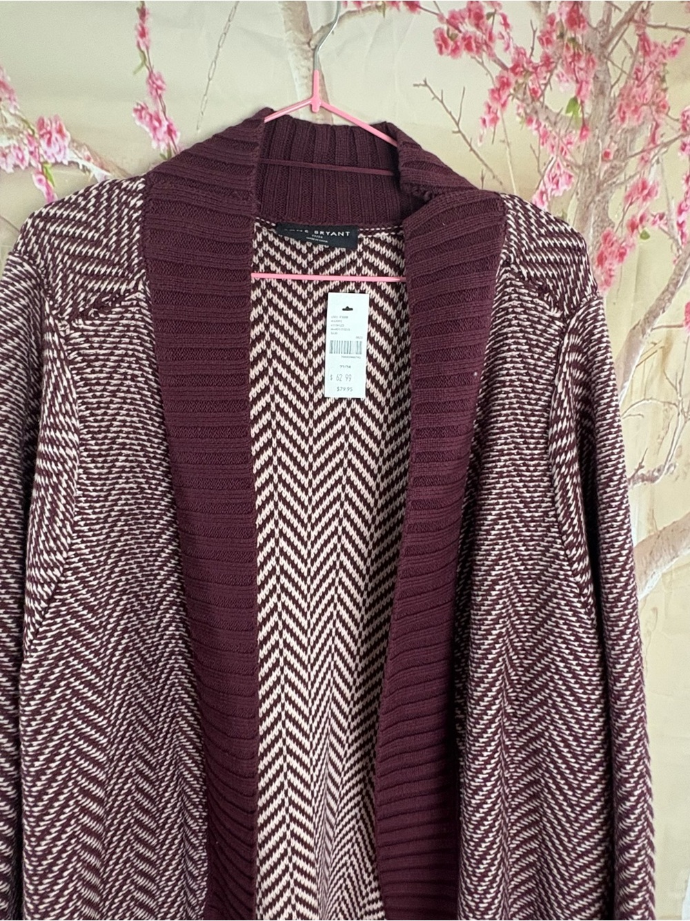 NEW Lane Bryant Burgundy Marled Open-Front Cardigan - Picture 3 of 9